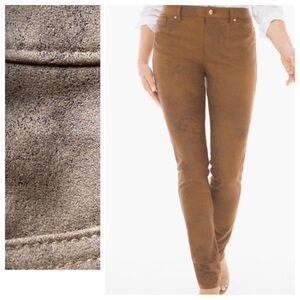 Chico’s 2.5 R US Size 14R Faux Suede Pantone Color Of The Year Mocha Mousse